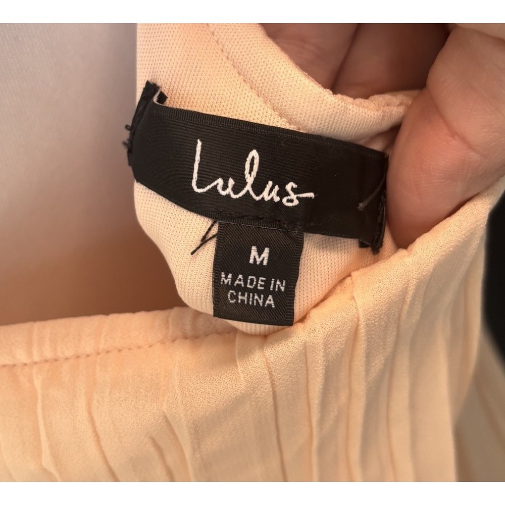 Lulus Blush Pink One Shoulder Midi Tiered Dress Summer Wedding‎ Vacation Medium - Picture 9 of 11